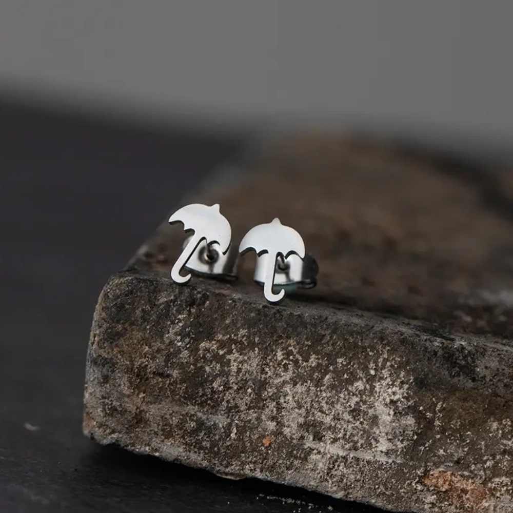 STAINLESS STEEL Umbrella Stud  Earrings with Gift Bag